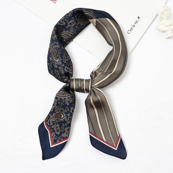 scarves vintage small silk bandana square scarf for women classic handkerchief female headwear, Blue;gray
scarves vintage small silk bandana square scarf for women classic handkerchief female headwear, Blue;gray