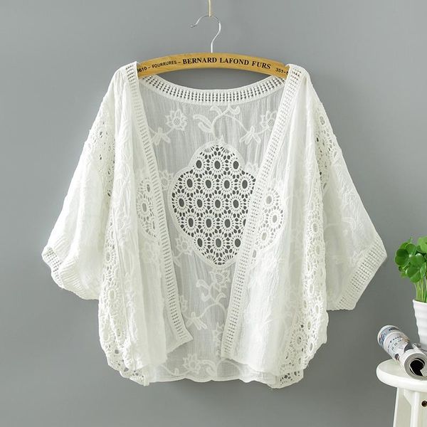 women's jackets lace hollow out solid women cardigan summer design 2021 batwing sleeved elegant female outwear, Black;brown
women's jackets lace hollow out solid women cardigan summer design 2021 batwing sleeved elegant female outwear, Black;brown