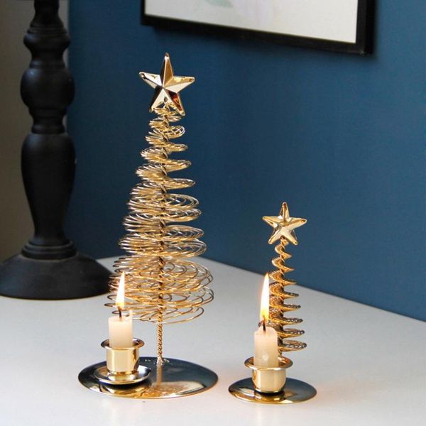 candle holders christmas tree holder metal wire stand center candlestick ornaments decor p0re