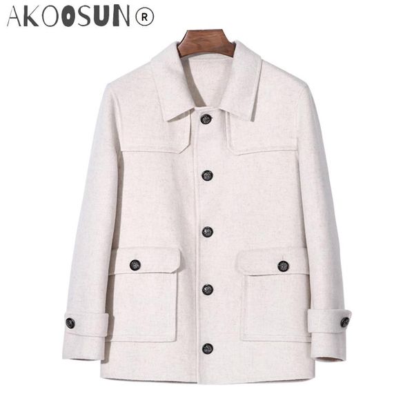 men's wool & blends akoosun coat men spring autumn korean jacket white short handmade mens overcoat coats for erkek kaban 012 kj3860, Black
men's wool & blends akoosun coat men spring autumn korean jacket white short handmade mens overcoat coats for erkek kaban 012 kj3860, Black