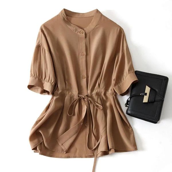 women's blouses & shirts 2021 summer blouse korean fashion drawstring waist round neck small shirt french retro casual chiffon female p, White
women's blouses & shirts 2021 summer blouse korean fashion drawstring waist round neck small shirt french retro casual chiffon female p, White