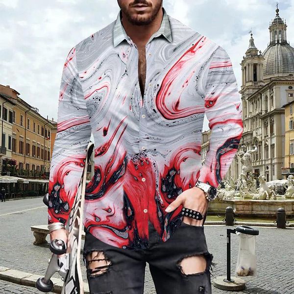 men's casual shirts slim shirt 2021 autumn turn-down collar streetwear fashion together printed long sleeve oversize for men top, White;black
men's casual shirts slim shirt 2021 autumn turn-down collar streetwear fashion together printed long sleeve oversize for men top, White;black