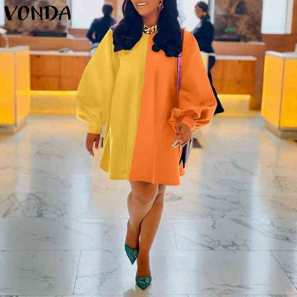 elegant satin dress 2021 vonda women long sleeve patchwork mini dress autumn bohemian lantern sleeve party vestidos casual robes y220214, Black;gray
elegant satin dress 2021 vonda women long sleeve patchwork mini dress autumn bohemian lantern sleeve party vestidos casual robes y220214, Black;gray
