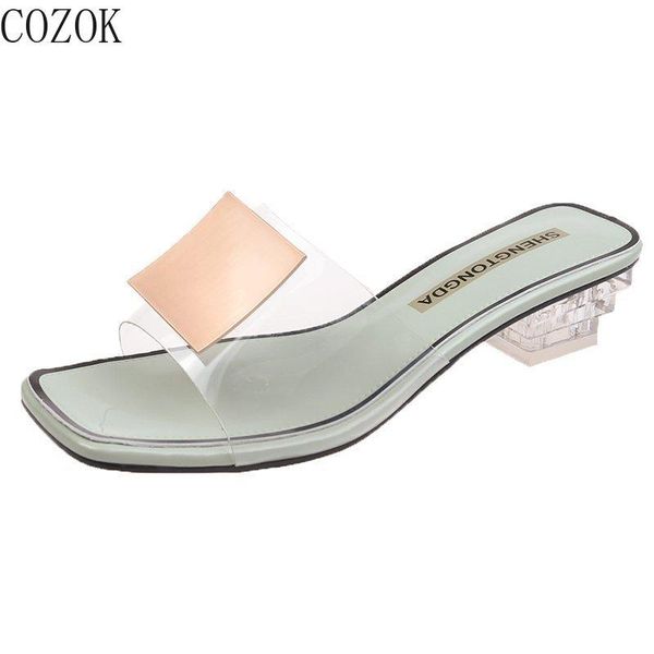 casual women's slippers fashion all-match transparent vamp metal decoration trend outer wear women's slippers 2021, Black
casual women's slippers fashion all-match transparent vamp metal decoration trend outer wear women's slippers 2021, Black
