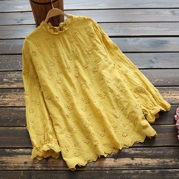 women's blouses & shirts autumn women blouse embroidered flower stand collar cotton mori girl shirt casual pullover 2021, White
women's blouses & shirts autumn women blouse embroidered flower stand collar cotton mori girl shirt casual pullover 2021, White