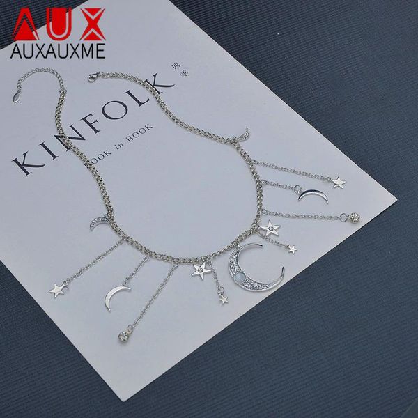 chains auxauxme bohemian style sun moon stars zircon pendant necklace stainless steel for women party jewelry gifts, Silver
chains auxauxme bohemian style sun moon stars zircon pendant necklace stainless steel for women party jewelry gifts, Silver