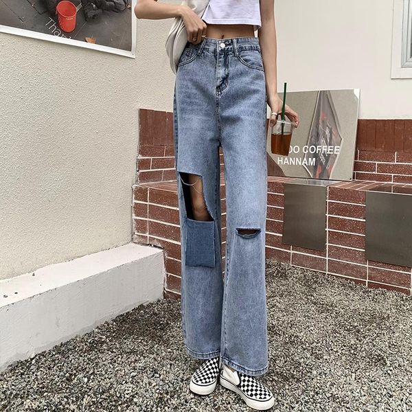 women's jeans hzirip high waist ripped blue denim female student summer ladies 2021 chic fashion all-match light-colored mopping trouse
women's jeans hzirip high waist ripped blue denim female student summer ladies 2021 chic fashion all-match light-colored mopping trouse