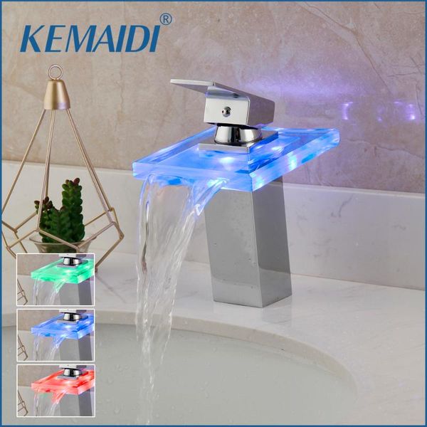 bathroom sink faucets kemaidi led light glass basin faucet single lever waterfall solid brass color changes
bathroom sink faucets kemaidi led light glass basin faucet single lever waterfall solid brass color changes