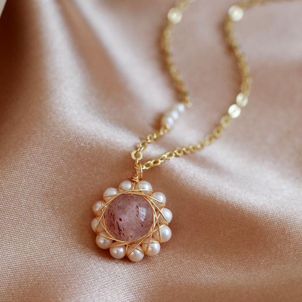 pendant necklaces strawberry crystal pearl necklace female round beads simple temperament fashion clavicle chain ins small fresh forest, Silver
pendant necklaces strawberry crystal pearl necklace female round beads simple temperament fashion clavicle chain ins small fresh forest, Silver