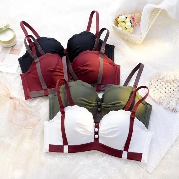 bras sets wriufred girls' underwear gathering adjustable no steel ring bra panties suit button fixed shoulder strap lingerie, Red;black
bras sets wriufred girls' underwear gathering adjustable no steel ring bra panties suit button fixed shoulder strap lingerie, Red;black