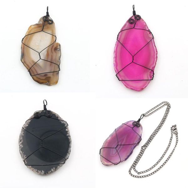 pendant necklaces yjxp natural agates onyx slice black gun plated wire winding irregular stone pendants boho jewelry gift, Silver
pendant necklaces yjxp natural agates onyx slice black gun plated wire winding irregular stone pendants boho jewelry gift, Silver