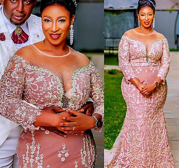 2021 plus size arabic aso ebi mermaid lace beaded prom dresses sheer neck vintage evening formal party second reception gowns dress zj255, Black
2021 plus size arabic aso ebi mermaid lace beaded prom dresses sheer neck vintage evening formal party second reception gowns dress zj255, Black