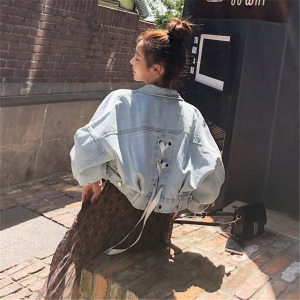 fashion solid all match loose warm autumn streetwear office ladies casual back crossed ribbon denim coats, Black;brown
fashion solid all match loose warm autumn streetwear office ladies casual back crossed ribbon denim coats, Black;brown