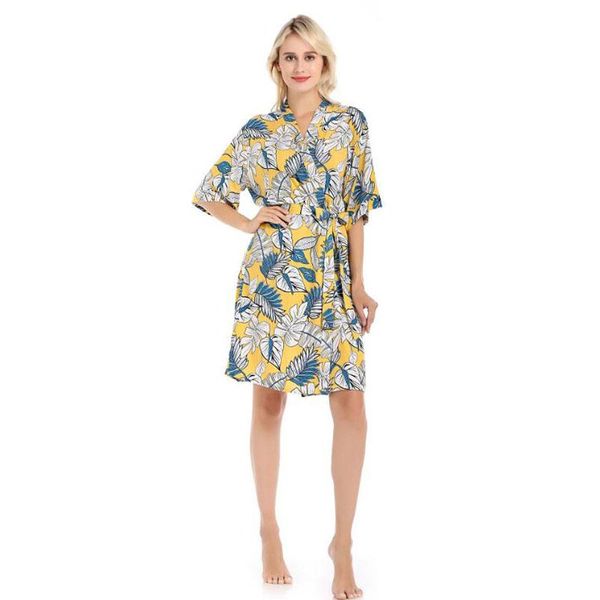 women's sleepwear cotton bathrobe ladies summer women plant print robe v neck belted dressing gown home three quarter pajamas 2021 fg37, Black;red
women's sleepwear cotton bathrobe ladies summer women plant print robe v neck belted dressing gown home three quarter pajamas 2021 fg37, Black;red
