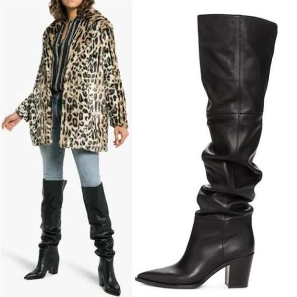 boots female genuine black leather smooth brown tube plied over knee fashion boots lady pointed thigh high rider bwv9
boots female genuine black leather smooth brown tube plied over knee fashion boots lady pointed thigh high rider bwv9