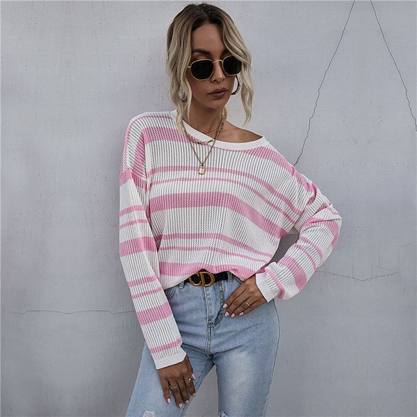 2021 autumn winter striped jumper casual full sleeve thin knitted pullovers sweater for women new sj8k, White;black
2021 autumn winter striped jumper casual full sleeve thin knitted pullovers sweater for women new sj8k, White;black
