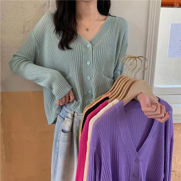 women's knits & tees 2021 spring summer solid women knitted v-neck sweater cardigan long sleeve thin sunscreen streetwear, White
women's knits & tees 2021 spring summer solid women knitted v-neck sweater cardigan long sleeve thin sunscreen streetwear, White