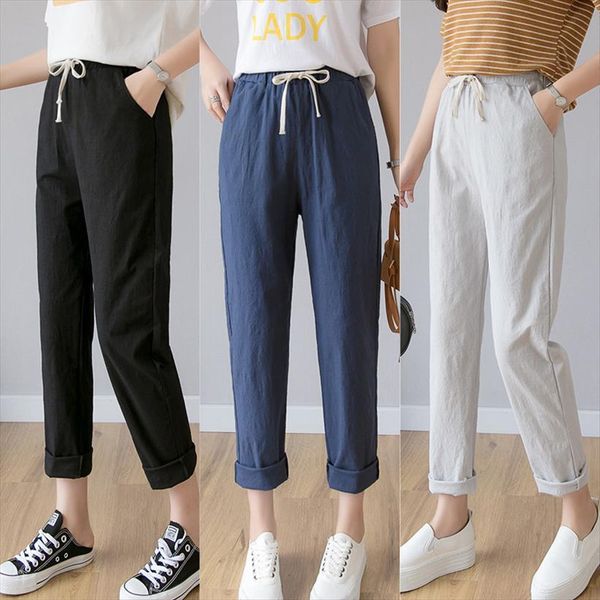 cotton linen ankle length spring womens capri summer casual trousers pencil harem high waist bottom, Black;white
cotton linen ankle length spring womens capri summer casual trousers pencil harem high waist bottom, Black;white