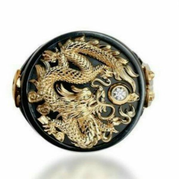 wedding rings men's hip hop black ring punk gold mythology dragon fashion accessory, Slivery;golden
wedding rings men's hip hop black ring punk gold mythology dragon fashion accessory, Slivery;golden