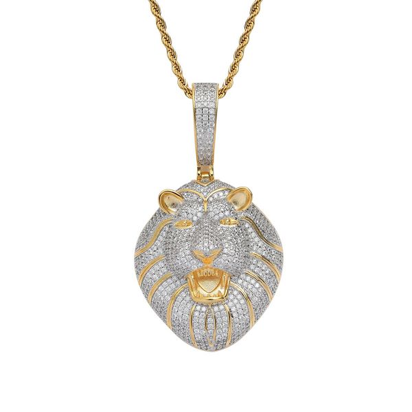 hip hop iced out bling cz lion head pendant iced out animal necklace with rope chain fashion jewelry, Silver
hip hop iced out bling cz lion head pendant iced out animal necklace with rope chain fashion jewelry, Silver