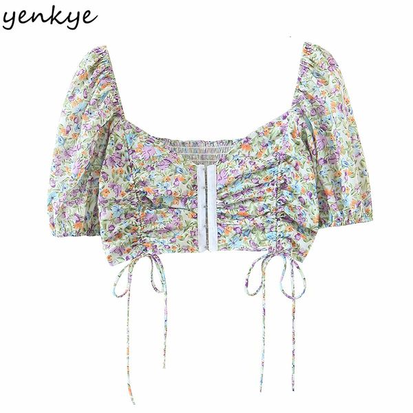 2021 new sweet floral print crop women front drawstring v neck short sleeve chiffon summer female holiday boho agwd, White;black
2021 new sweet floral print crop women front drawstring v neck short sleeve chiffon summer female holiday boho agwd, White;black
