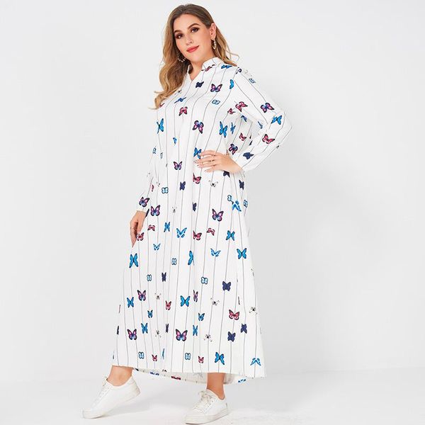 plus size dresses 2021 summer maxi dress women white butterfly printing thin vertical stripe v-neck loose long sleeve casual robes, Black
plus size dresses 2021 summer maxi dress women white butterfly printing thin vertical stripe v-neck loose long sleeve casual robes, Black
