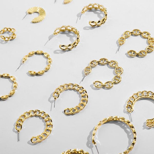 hoop & huggie fashion gold color metal link chains earrings for women punk hip-hop cuba chain big circle statement jewelry, Golden;silver
hoop & huggie fashion gold color metal link chains earrings for women punk hip-hop cuba chain big circle statement jewelry, Golden;silver