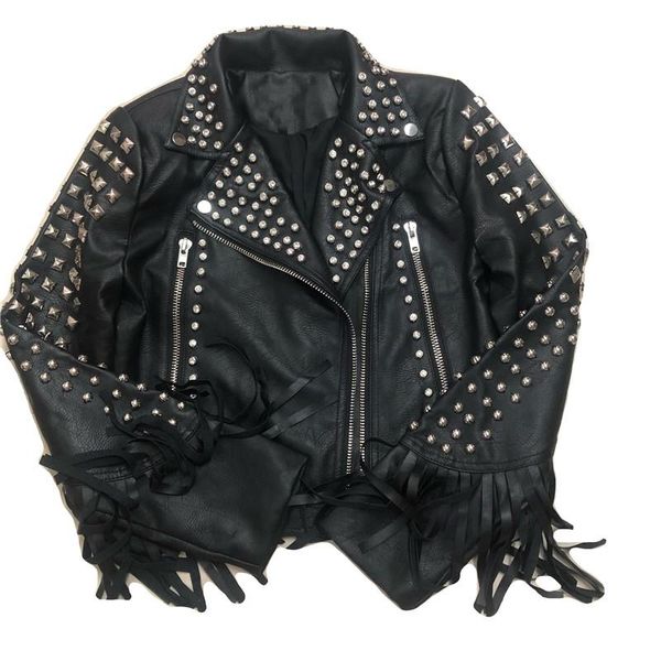 european station fried street goth style autumn and winter new coat personality badge rivet graffiti leather coat woman short 11, Black
european station fried street goth style autumn and winter new coat personality badge rivet graffiti leather coat woman short 11, Black