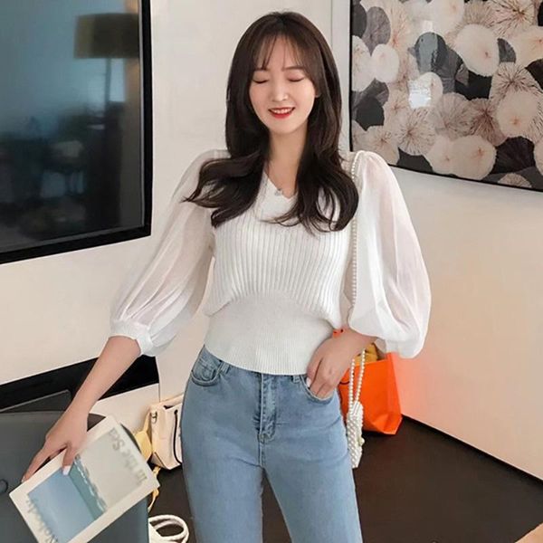women's blouses & shirts women autumn winter v-neck solid color knit shirt korean style slim base fashion pullover, White
women's blouses & shirts women autumn winter v-neck solid color knit shirt korean style slim base fashion pullover, White