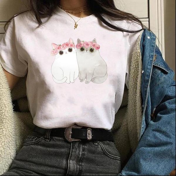 women print graphic cat flower cartoon floral pet animal casual printing clothes lady tees t shirt female womens t shirt, White
women print graphic cat flower cartoon floral pet animal casual printing clothes lady tees t shirt female womens t shirt, White