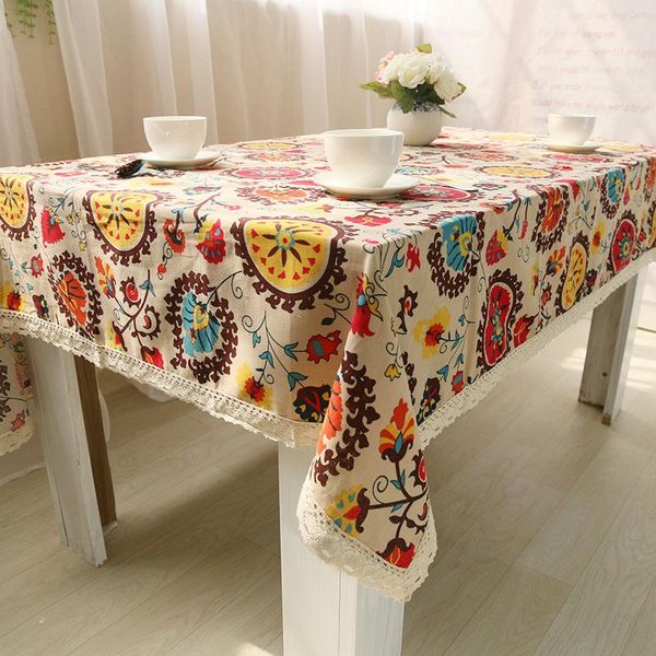 table cloth cotton and linen tablecloth ethnic bohemian flax drape fabric 
table cloth cotton and linen tablecloth ethnic bohemian flax drape fabric