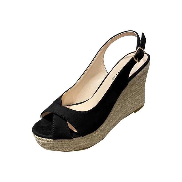 sandals summer peep toe 2021 wedges heel woven rope platform women's shoes, Black
sandals summer peep toe 2021 wedges heel woven rope platform women's shoes, Black