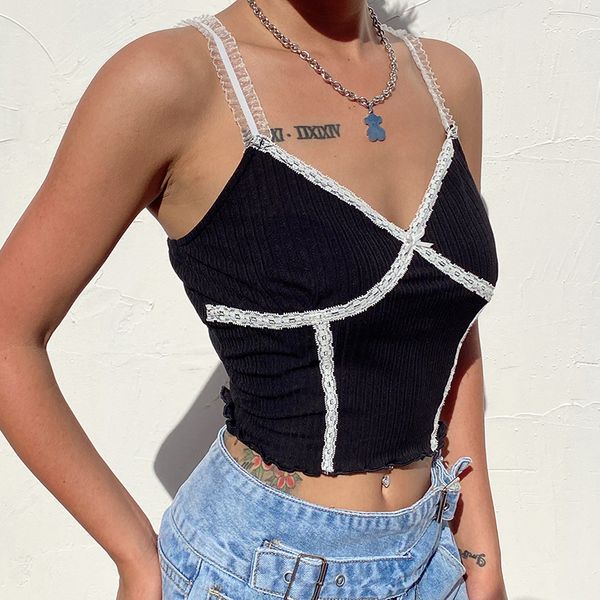 lace crop female gothic ribbed spaghetti t shirt summer 2021 trendy women vintage sleeveless goth tee vetement, White
lace crop female gothic ribbed spaghetti t shirt summer 2021 trendy women vintage sleeveless goth tee vetement, White