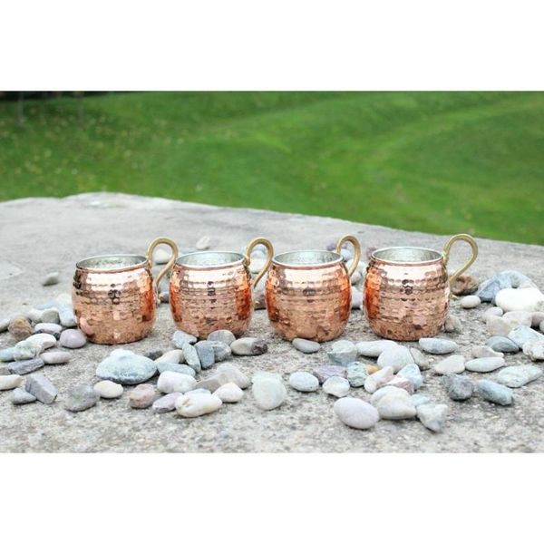 mugs (set of 4) authentic handmade copper moscow mule mug barrel shape 100% 
mugs (set of 4) authentic handmade copper moscow mule mug barrel shape 100%