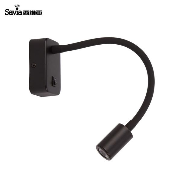 wall lamp savia led 3w aluninum flexible arm spot light for bedside reading study picture