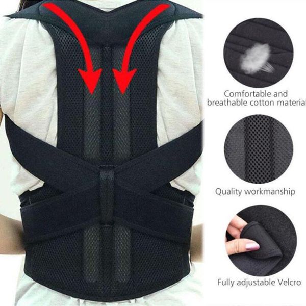 men women adjustable magnetic posture corrector male corset back support belt lumbar support sports safety straight corrector, Black;blue
men women adjustable magnetic posture corrector male corset back support belt lumbar support sports safety straight corrector, Black;blue