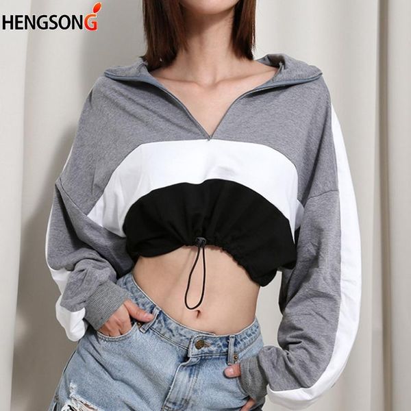 women's hoodies & sweatshirts womens hoodie long-sleeved pullovers deep v neck drawstring loose cropped patchwork sweatshirt women kawa, Black
women's hoodies & sweatshirts womens hoodie long-sleeved pullovers deep v neck drawstring loose cropped patchwork sweatshirt women kawa, Black