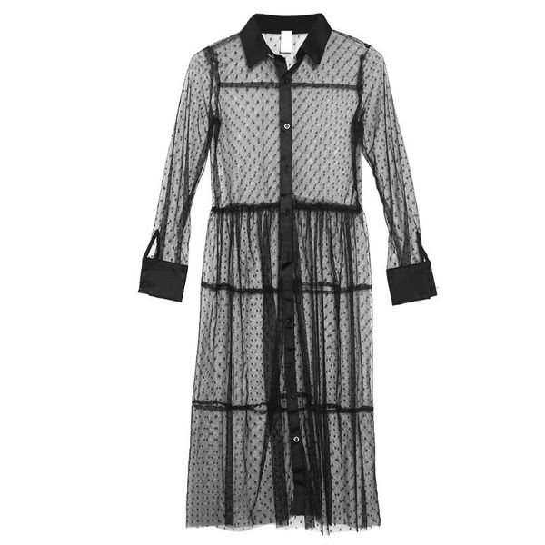 casual dresses women polka dot sheer mesh maxi long dress lapel collar button down cover ups e56c, Black;gray
casual dresses women polka dot sheer mesh maxi long dress lapel collar button down cover ups e56c, Black;gray