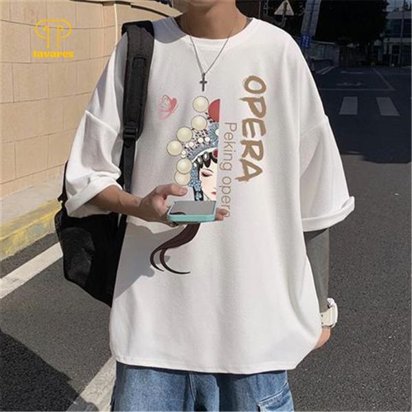 men's t-shirts tavares men short sleeve peking opera round neck summer casual cotton simple t-shirt breathable loose clothes, White;black
men's t-shirts tavares men short sleeve peking opera round neck summer casual cotton simple t-shirt breathable loose clothes, White;black