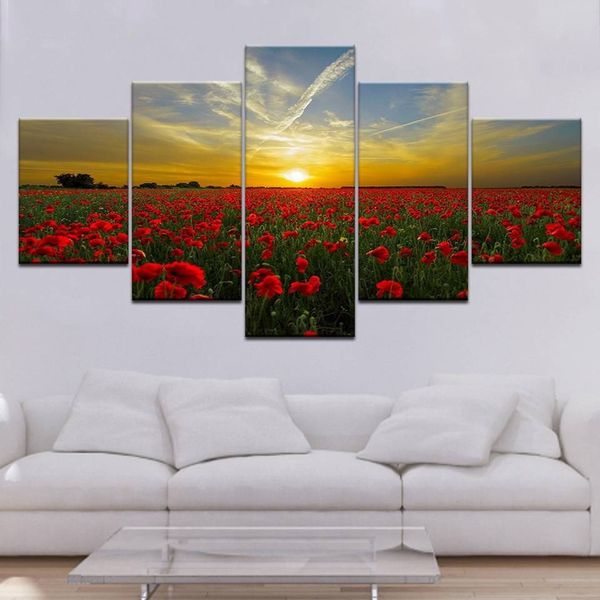 the flowers and sunset painting 5 panels hd print wall modern modular poster art canvas for living room home decor(no frame)
the flowers and sunset painting 5 panels hd print wall modern modular poster art canvas for living room home decor(no frame)