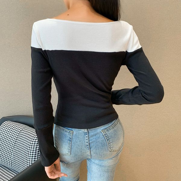 streetwear contrast slim long sleeve knitt tshirt women v-neck bodycon hollow out button autumn fashion casual top, White
streetwear contrast slim long sleeve knitt tshirt women v-neck bodycon hollow out button autumn fashion casual top, White