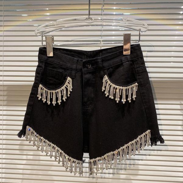 women tassel chain denim shorts arrivals high waist fashion personality temperament spring summer 11d520 210525, White;black
women tassel chain denim shorts arrivals high waist fashion personality temperament spring summer 11d520 210525, White;black