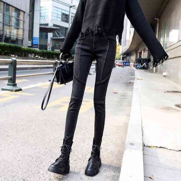 black jeans womens spring and summer high-waisted korean pants slim all-match pencil pants with small feet ropa mujer, Blue
black jeans womens spring and summer high-waisted korean pants slim all-match pencil pants with small feet ropa mujer, Blue