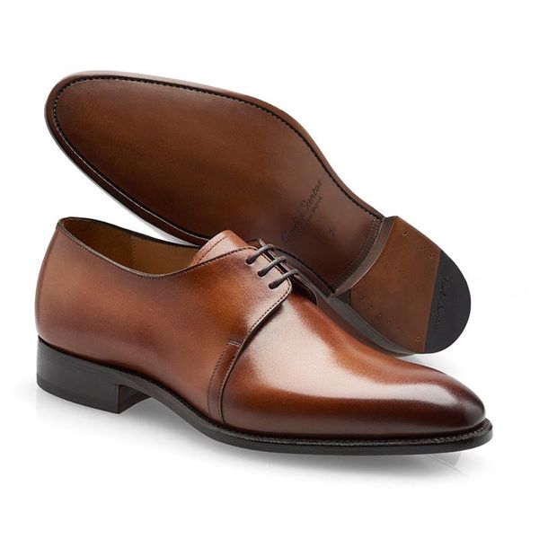 dress shoes derby men fashion style man shoe office designer lace-up genuine leather party business mens, Black