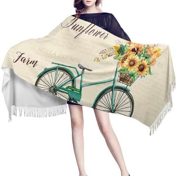 scarves autumn winter cashmere scarf adults women men soft warm bicycle sunflowers female pashmina shawls with tassel, Blue;gray
scarves autumn winter cashmere scarf adults women men soft warm bicycle sunflowers female pashmina shawls with tassel, Blue;gray