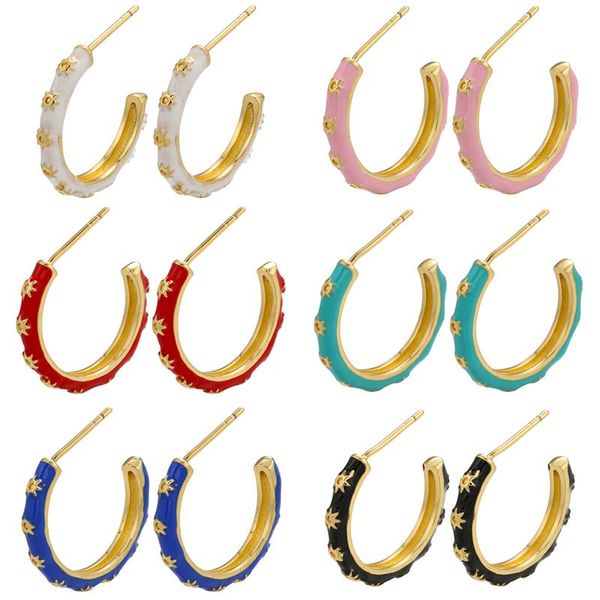 stud zhukou gold color sun earrings for women summer dripping oil enamel c shape fashion jewelry wholesale ve401, Golden;silver
stud zhukou gold color sun earrings for women summer dripping oil enamel c shape fashion jewelry wholesale ve401, Golden;silver