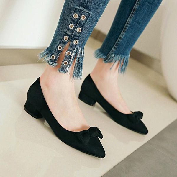 dress shoes bigsize ladies high heels women woman pumps sharp bow shallow thick-heeled single shoe, Black
dress shoes bigsize ladies high heels women woman pumps sharp bow shallow thick-heeled single shoe, Black