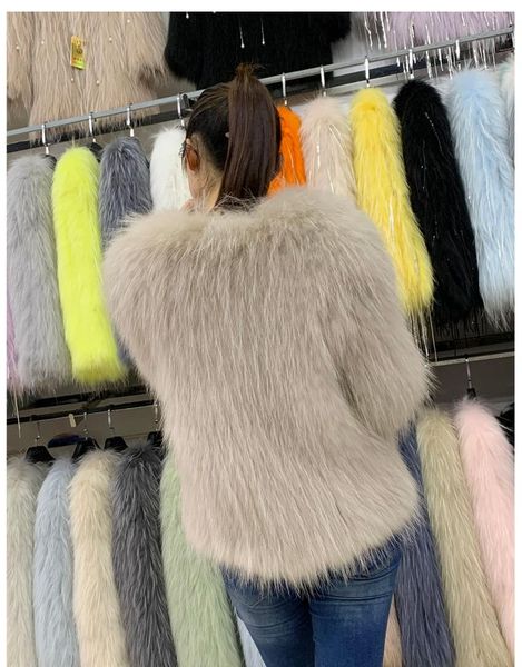 women's fur & faux raccoon woven jacket ladies winter warm animal long-sleeved autumn real, Black
women's fur & faux raccoon woven jacket ladies winter warm animal long-sleeved autumn real, Black