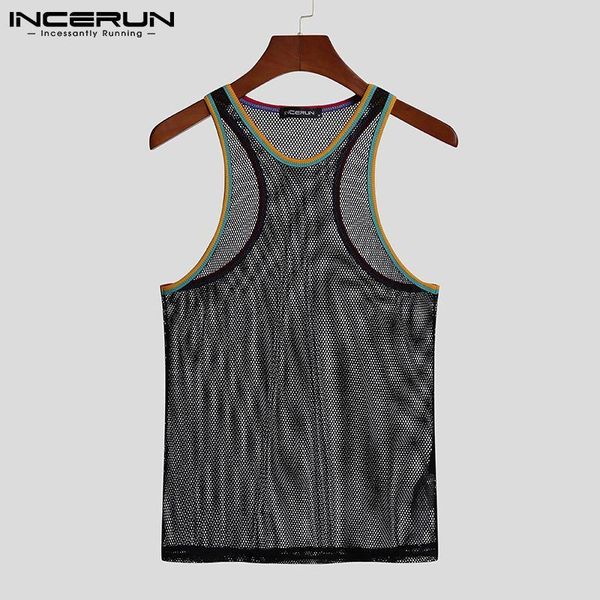 men' tank men mesh patchwork see through breathable casual vests 2021 summer sleeveless streetwear -5xl incerun, White;black
men' tank men mesh patchwork see through breathable casual vests 2021 summer sleeveless streetwear -5xl incerun, White;black