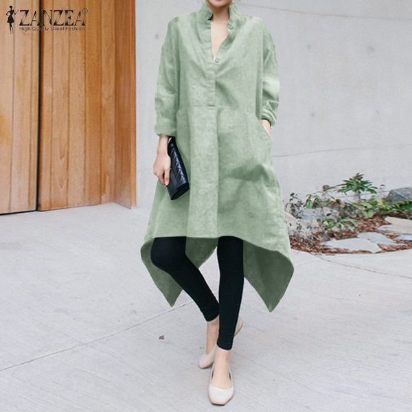 2021 new zanzea cotton solid blusa female sleeve blouse casual lapel button long shirt oversize womens fashion asymmetrical 5xl h4zs, White;black
2021 new zanzea cotton solid blusa female sleeve blouse casual lapel button long shirt oversize womens fashion asymmetrical 5xl h4zs, White;black